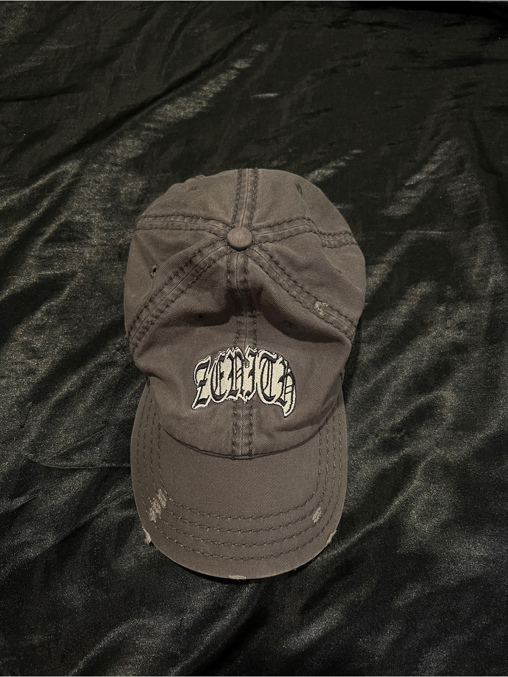 OTTO Men's Grey Distressed Baseball Cap with White “zenith” Logo